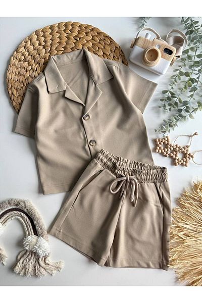 Ladin Store Комплект къси панталони с яка от памук за момче, нов сезон