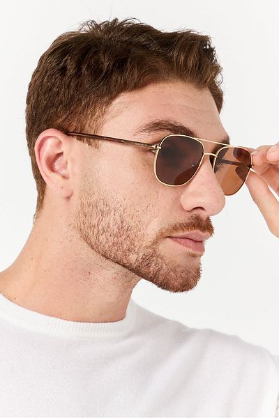 Gant Men GA723230E57 Square Sunglasses, Gold