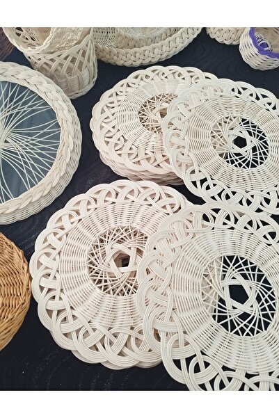 Genel Markalar 6 Adet %100 Doğal El Yapımı Rattan Supla & Duvar Süsü (1. Sınıf, Dekoratif, Yüksek Kalite)