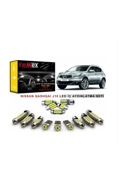 FEMEX Nissan Qashqai J10 Uyumlu Led Iç Aydınlatma Ampul Seti Parlak Beyaz