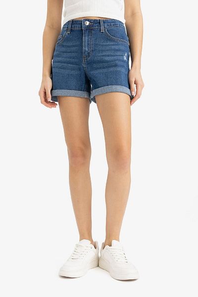 DeFacto Pantaloni scurți din denim cu talie înaltă E0700AX25SM