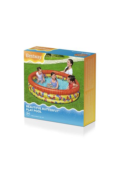 BESTWAY Bestway 3-Tier Inflatable Pool Beautiful Butterflies 1.68m x H38cm #51202