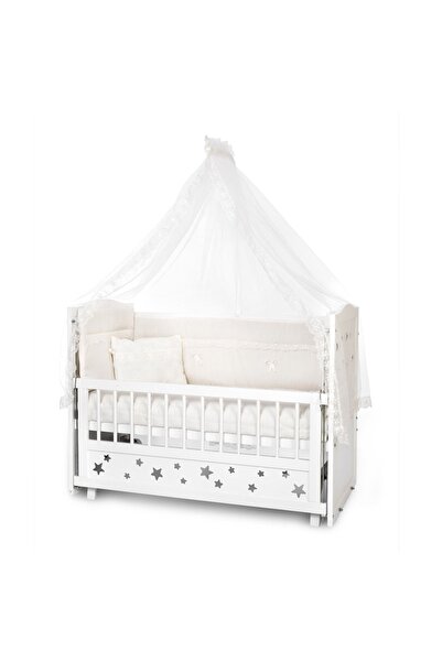 Bamgidoo Ahşap Bebek Beşik Anne Yanı Beşik Doğal Yeni Doğan 60x120 Uyku Seti ...