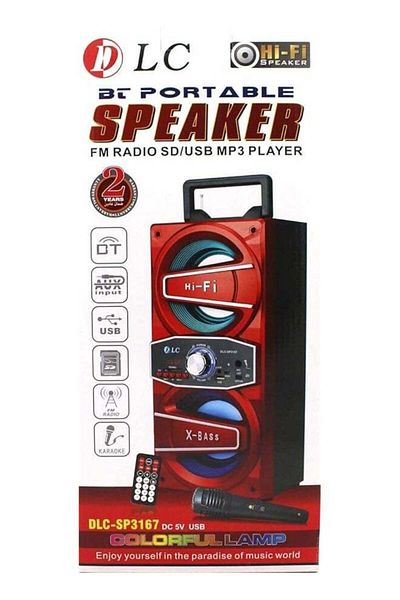 DLC Portable Bluetooth Wireless Speaker Fm Radio Sd Usb Mp3 Player