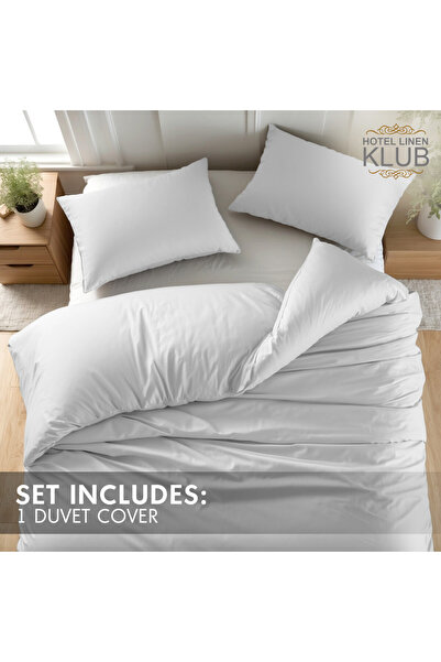 Hotel Linen Klub 3-Piece Duvet Cover Set, 100% Cotton Luxury Sateen, White