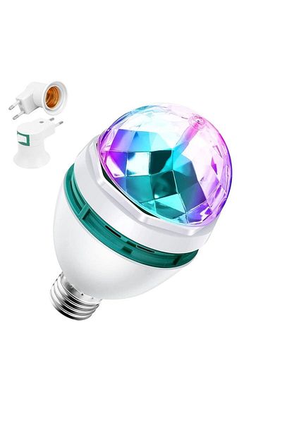 NEXTLY NEXTLY rotating RGB LED bulb, compatible with E27 socket, ambient lighting, automatic rotation, 3W