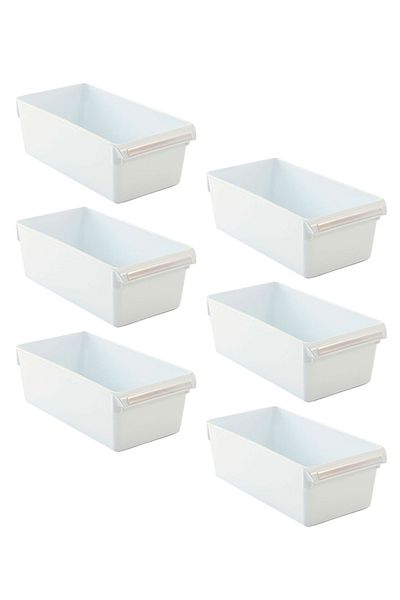 Prima Nova Refrigerator Organizer In-Cabinet Organizer Storage Container 290*150*100 mm White Set of 6