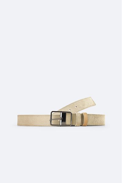 Avva Men's Beige Double Sided Leather/Suede Belt A51Y9300