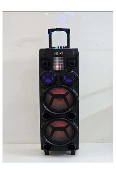 DLC مكبر صوت ترولي عالي الدقة مزود بإضاءة ملونة مع ميكروفون BT/FM/USB/TF/AUX وجهاز تحكم عن بعد
