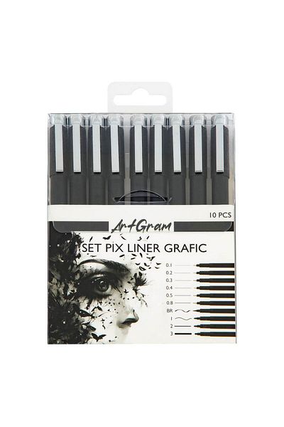 Nassau fine art Set Of 10 Artgram Liners, Different Tips