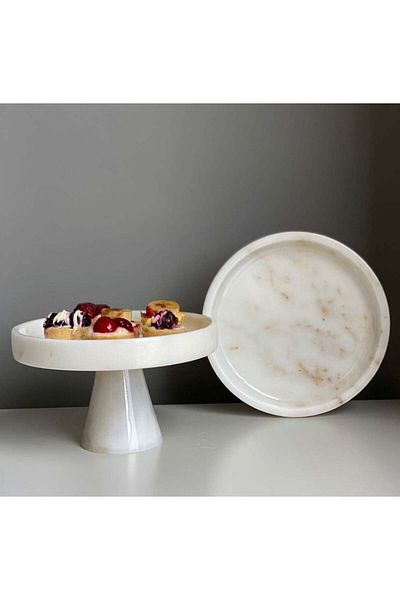 Onedekor Real Marble Foot Stand Carved 22cm
