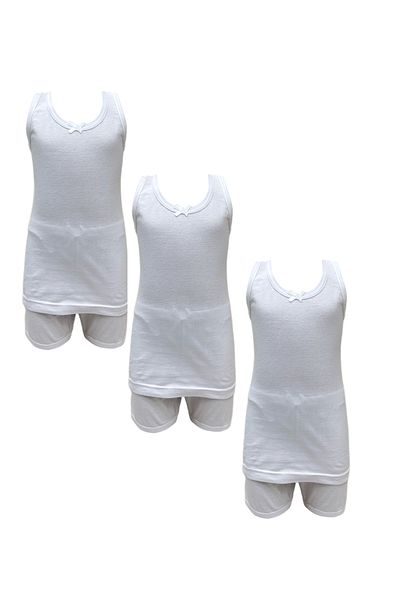 City Rose Fashion 3 Sets Cotton for Girls Undewear Cut Camisole and Short