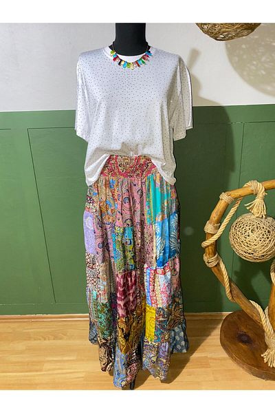 GÜLDEN KATRAN Indian Silk Authentic Skirt