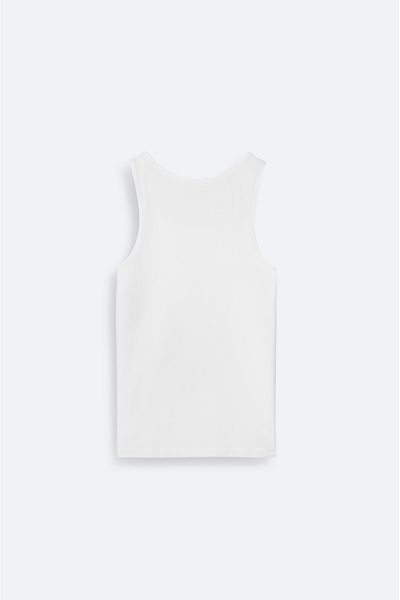Avva Men's White Plain Basic Tank Top B 009540