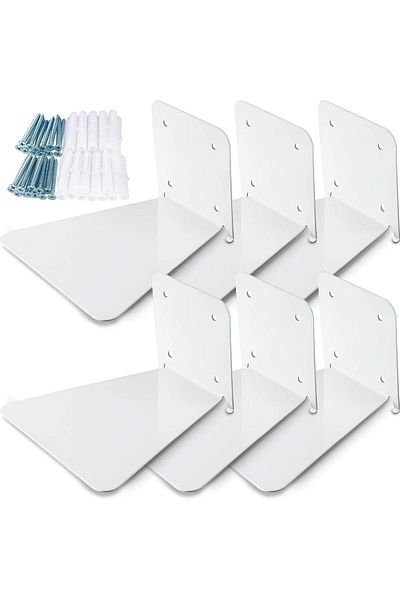 fulina Invisible Wall Mounted Bookcase, 6 Pieces, Multi-Purpose, For Home Office Classroom Library
