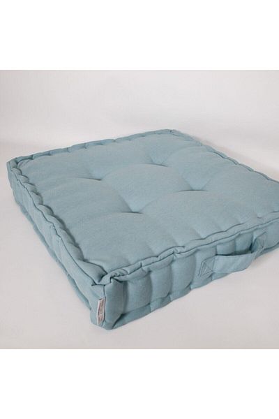Dear Deer Love Teal Biscuit Cushion - French Mattress Linen