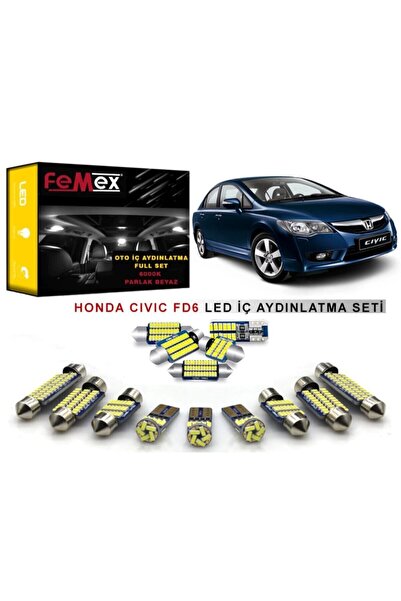 FEMEX Honda Civic Fd6 Uyumlu  Led İç Aydınlatma Ampul Seti Parlak Beyaz