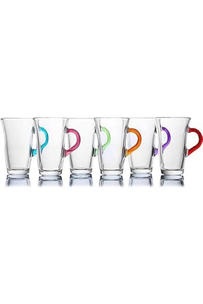 LAV -CORAL NISA TEA GLASS 150cc 6PC SLEEVE P.