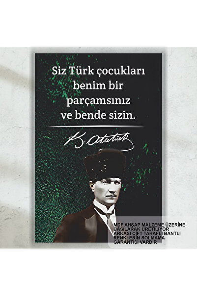 Hayat Poster Atatürk sözleri mdf ahşap tablo Türk Çocukları retro ahşap poster