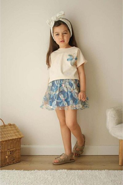 Canlook Zambak Model Girl's Short Sleeve Skirt Suit