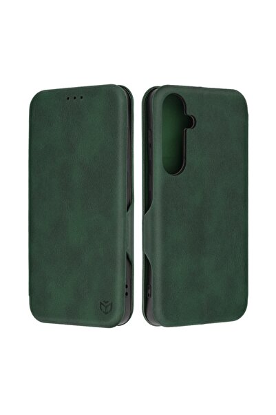 SKYDDAR INNOVATION Husă pentru Samsung Galaxy S24 Plus, piele tip portofel, suport pentru carduri, verde, set de autocolante