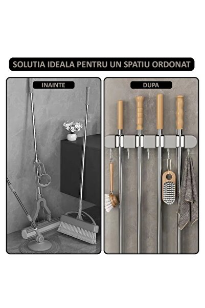 NEXTLY Βάση τοίχου για σκούπες, σφουγγαρίστρες και άλλα αξεσουάρ, αποθήκευση, οργανωτής