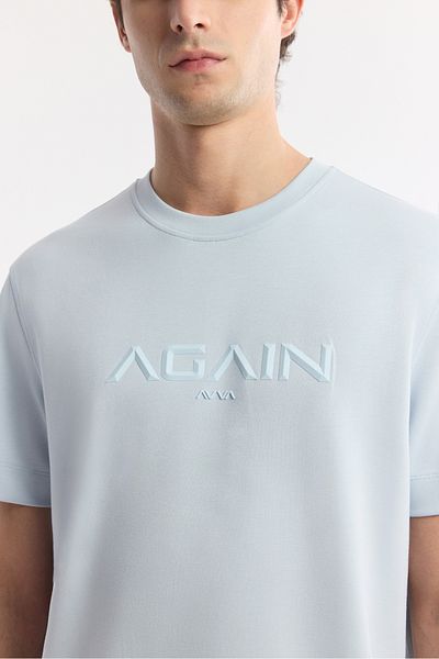 Avva Tricou interlock cu hologramă, albastru deschis, pentru bărbați A51Y1132