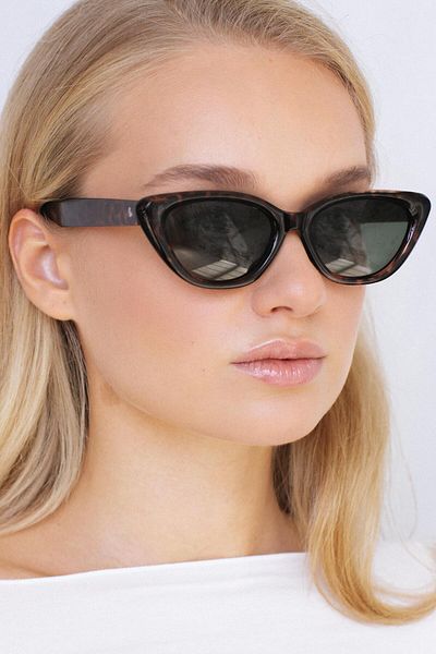 Bilge Karga Asude Leopard Green Sunglasses