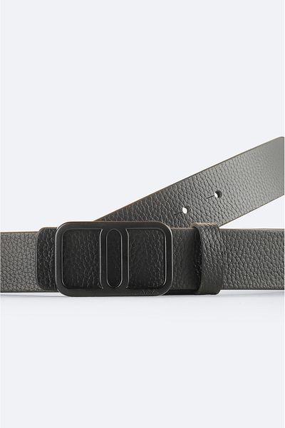 Avva Men's Black 100% Leather Belt A51Y9308