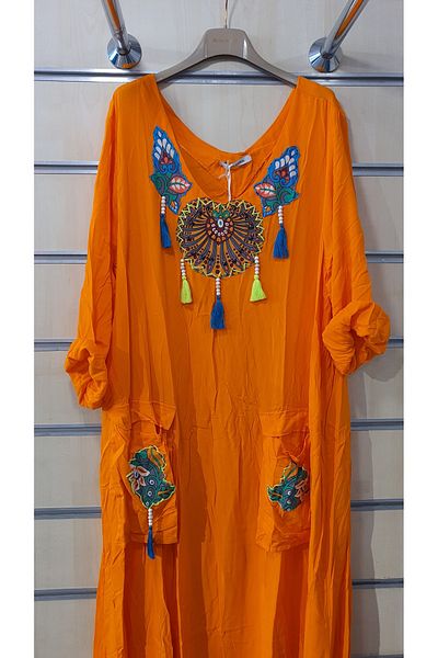 Park Moda Dress Plain Pattern Tassel Detailed