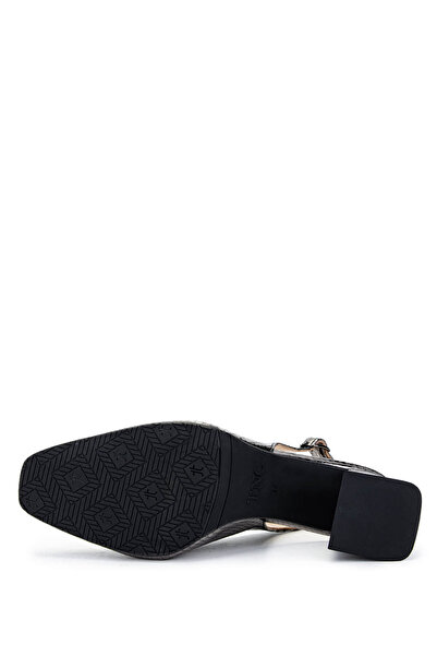 Tamer Tanca Women's Genuine Leather Anthracite Heeled Shoes