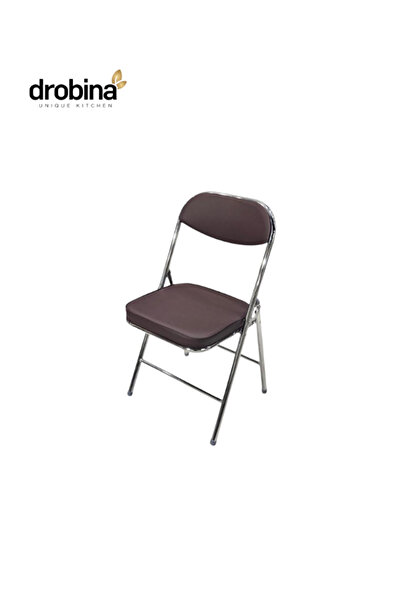 drobina كرسي استيل اسفنج مفرد قابل للطي من دروبينا لون بني