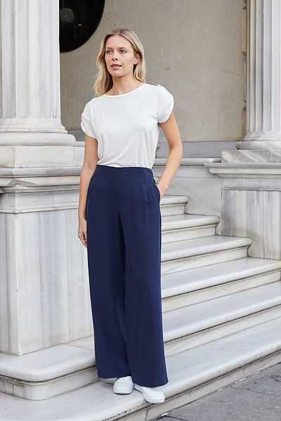 Jument Tricou cu mânecă scurtă din bumbac pieptănat modal pentru femei, cu decolteu larg, cu epoleți, bluză-cremă