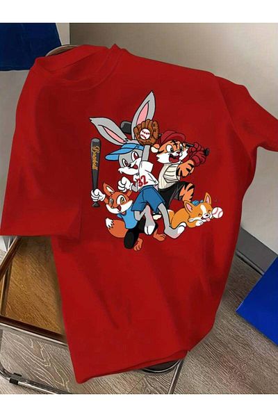 GLOWES T-Shirt - Red - Oversize
