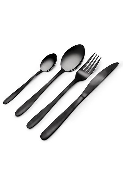 Alpina Home 16-piece stainless steel cutlery set, black