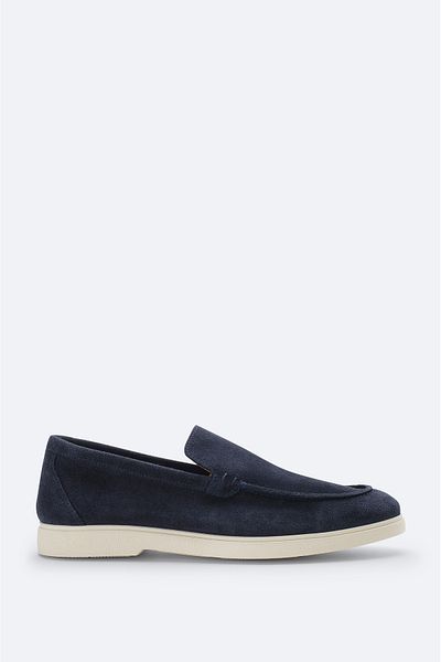 Avva Men's Navy Blue Suede Loafer Shoes A51Y8003