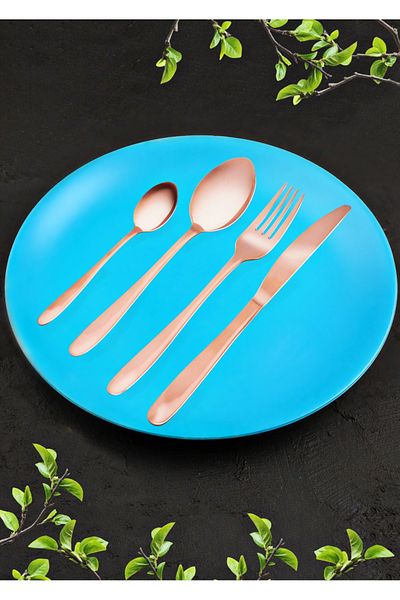 Alpina Home Set tacâmuri oțel inoxidabil 16 buc aur roz