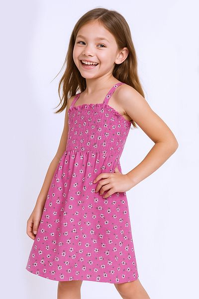 HÇM Girl's Strap Dress with Flower Pattern