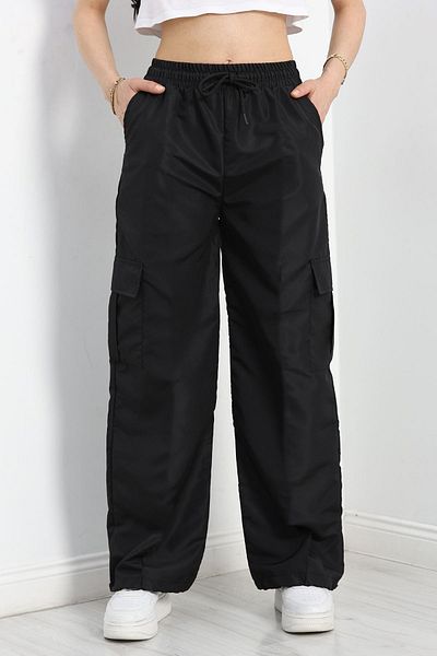 OXVİN Women's Oversize Parachute Fabric Cargo Pocket, Leg Clip, Baggy Trousers