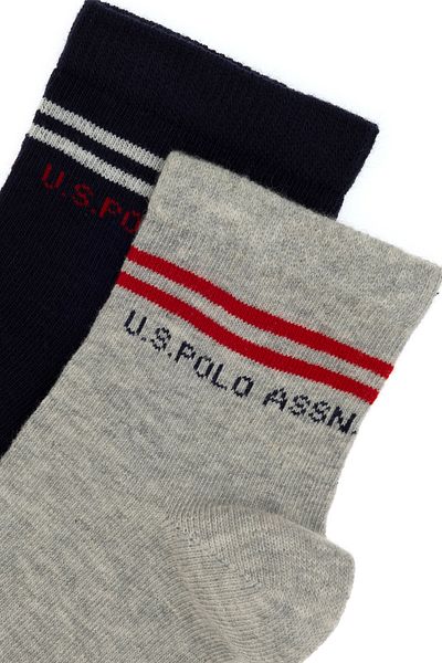 U.S. Polo Assn. Boy's 2-Piece Booties Socks 50311348-Vr033
