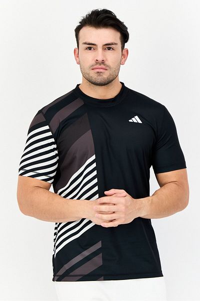 adidas Men Slim Fit Short Sleeves Training Jersey Shirt, Black