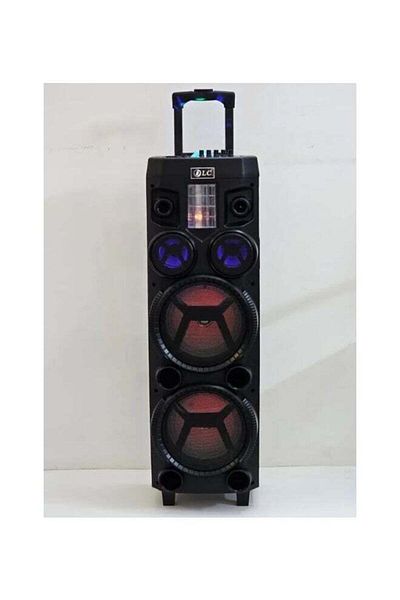 DLC مكبر صوت ترولي عالي الدقة مزود بإضاءة ملونة مع ميكروفون BT/FM/USB/TF/AUX وجهاز تحكم عن بعد