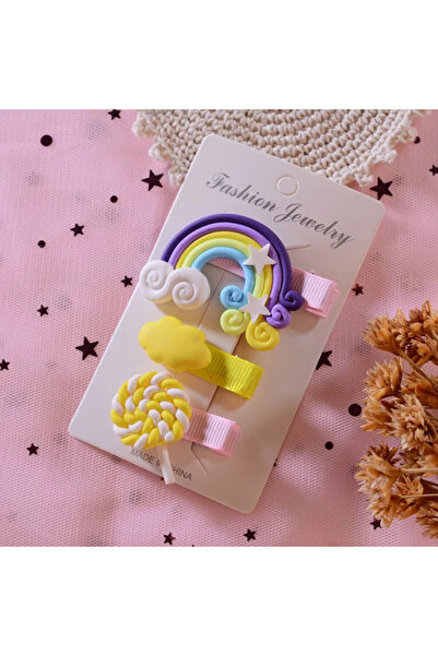 Superbaby Set de 3 clame clips - Yellow Rainbow