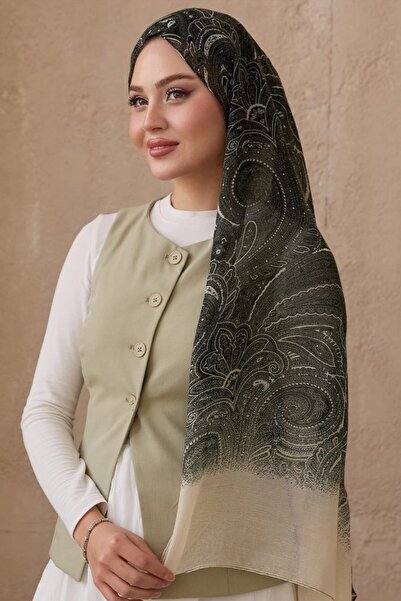 Merve Nayir Чорний імпортний бавовняний шаль з етнічним візерунком