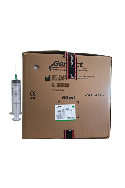 Genject - 50 ML 3PARÇA 21G 0.80X38MM ENJEKTÖR - 400 ADET