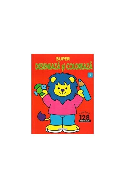 Editura Girasol Super deseneaza si coloreaza 2 (contine 128 abtibilduri)