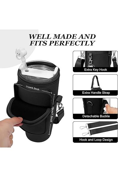 fulina Cup holder, with keychain + carabiner, Carrier Bag with 4.9FT Strap, suitable for camping, travel
