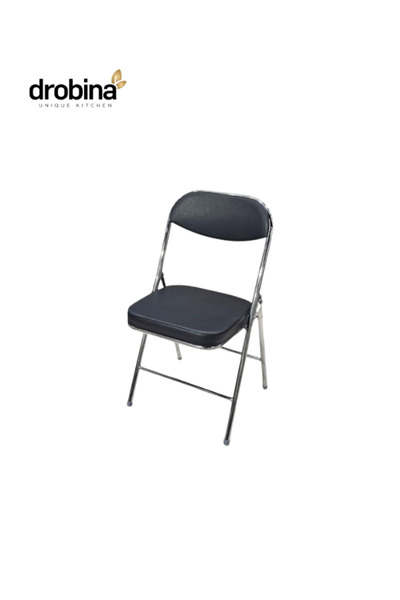 drobina كرسي استيل اسفنج مفرد قابل للطي من دروبينا لون اسود