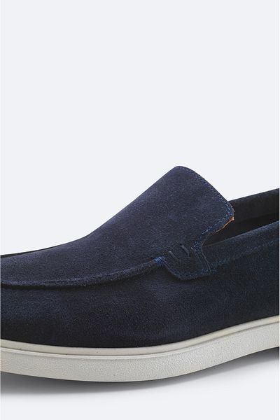 Avva Men's Navy Blue Suede Loafer Shoes A51Y8003