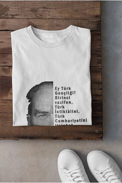 BEHLIVE Ataturk and Hitabe to Youth Printed T-Shirt 19 May 23 April 10 November 29 October T-Shirt